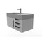 Castello Usa Amazon 36" Wall Mounted  Gray Vanity With Gray Top And Black Handles CB-MC-36G-BL-2056L-GR - alternate 6
